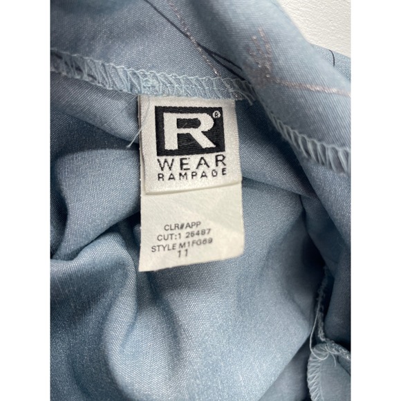 Y2K Rampage Wear Light Blue Floral Womens/Juniors dress Wavy Vine Design sz 11 - Picture 10 of 13